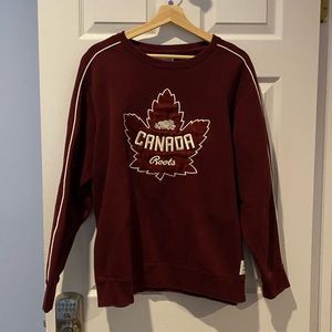 Roots Canada Burgundy Maple Leaf Sweatshirt